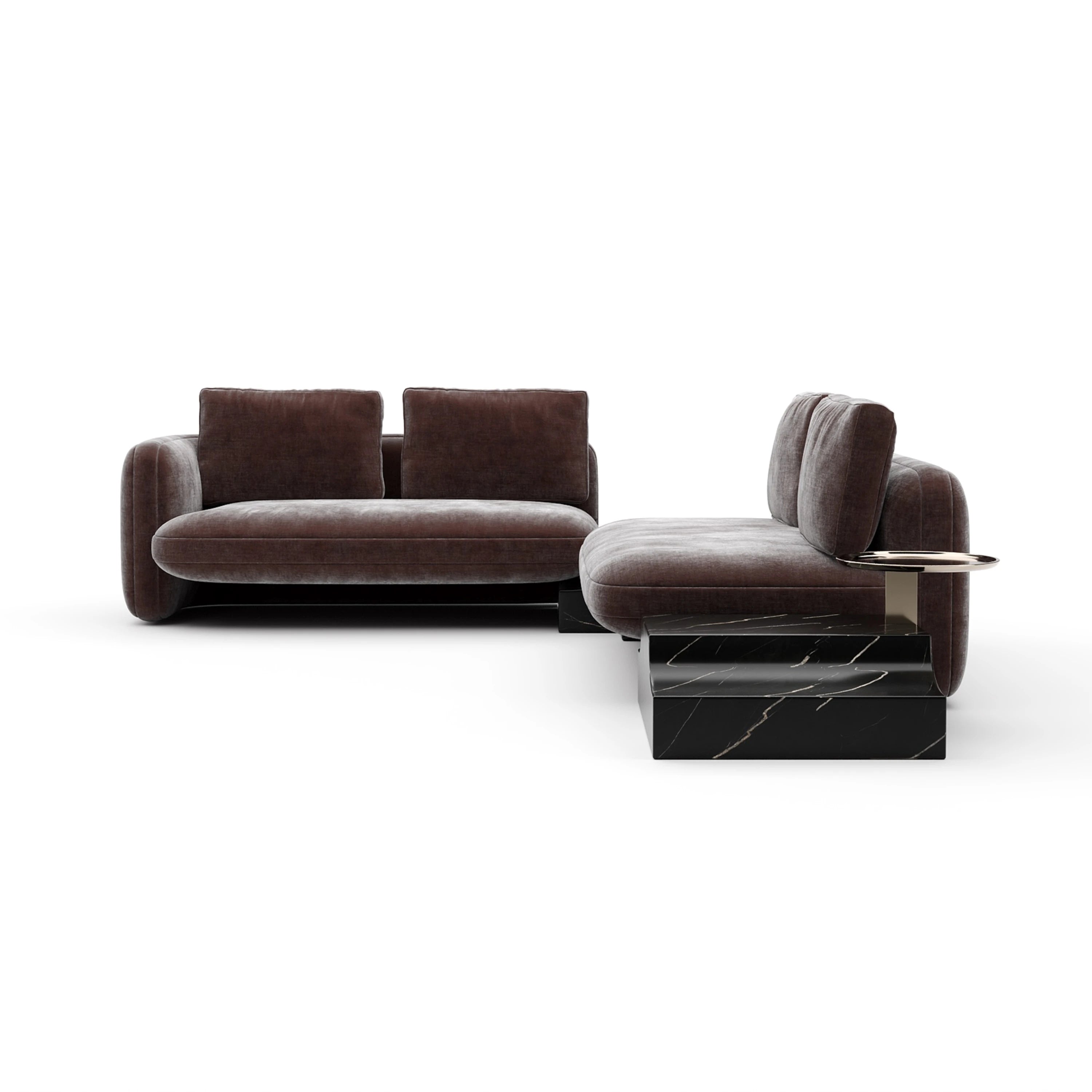 Overlap Wedge Sectional Dk Taupe - primary image