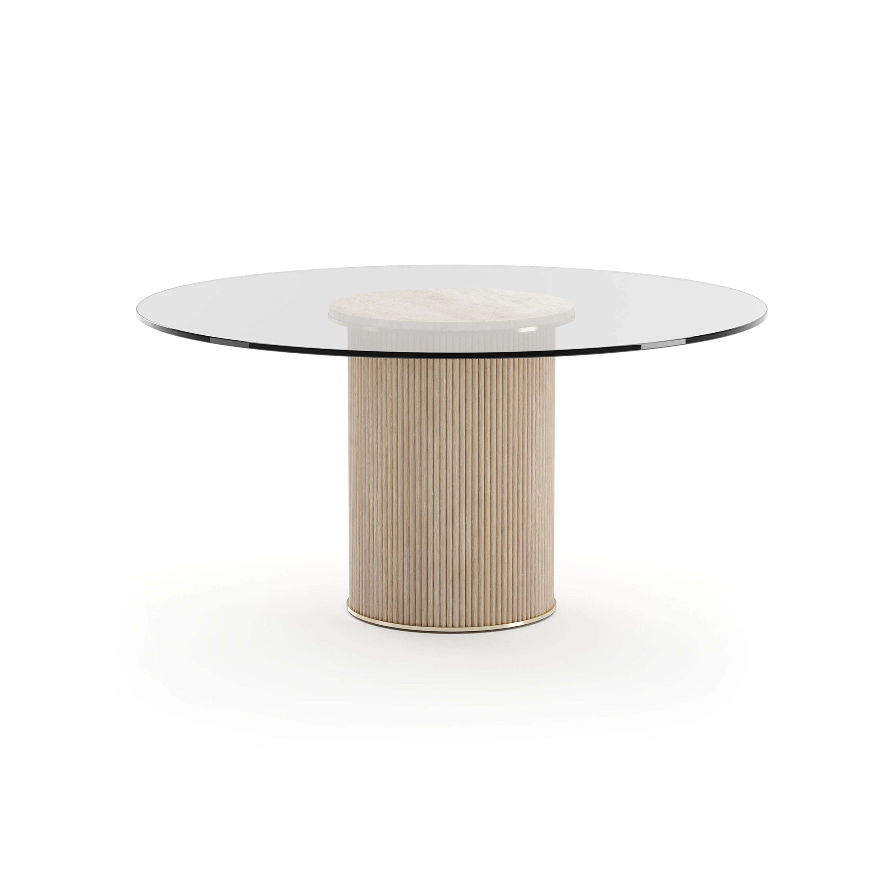 Rhythm Round Glass Top Dining Tbl - main image