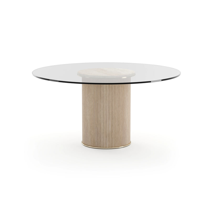 Rhythm Round Glass Top Dining Tbl