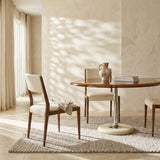 Tension Glass Top Dining Table in room - angle 1