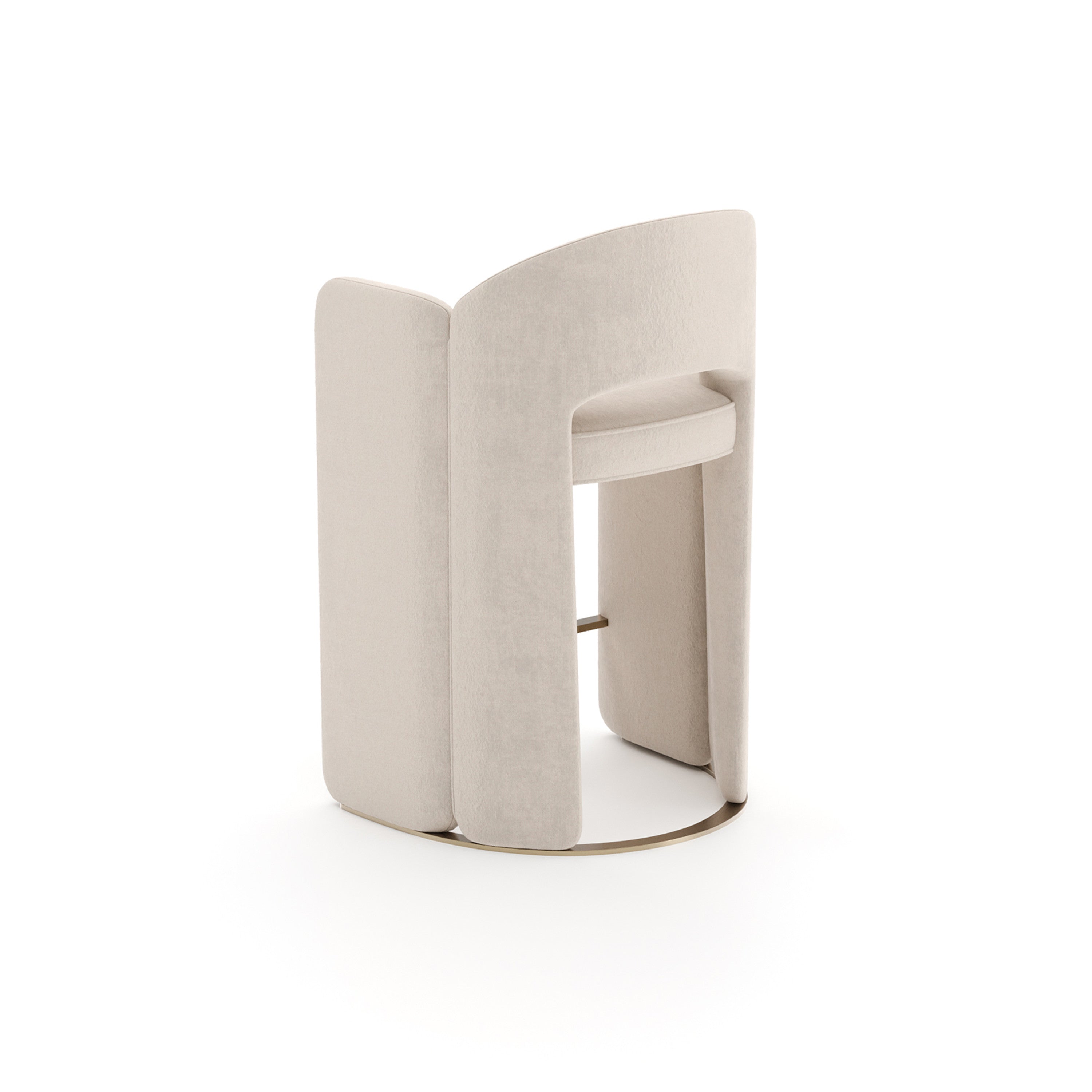 Overlap Counter Stool Ivory - 3rd angle