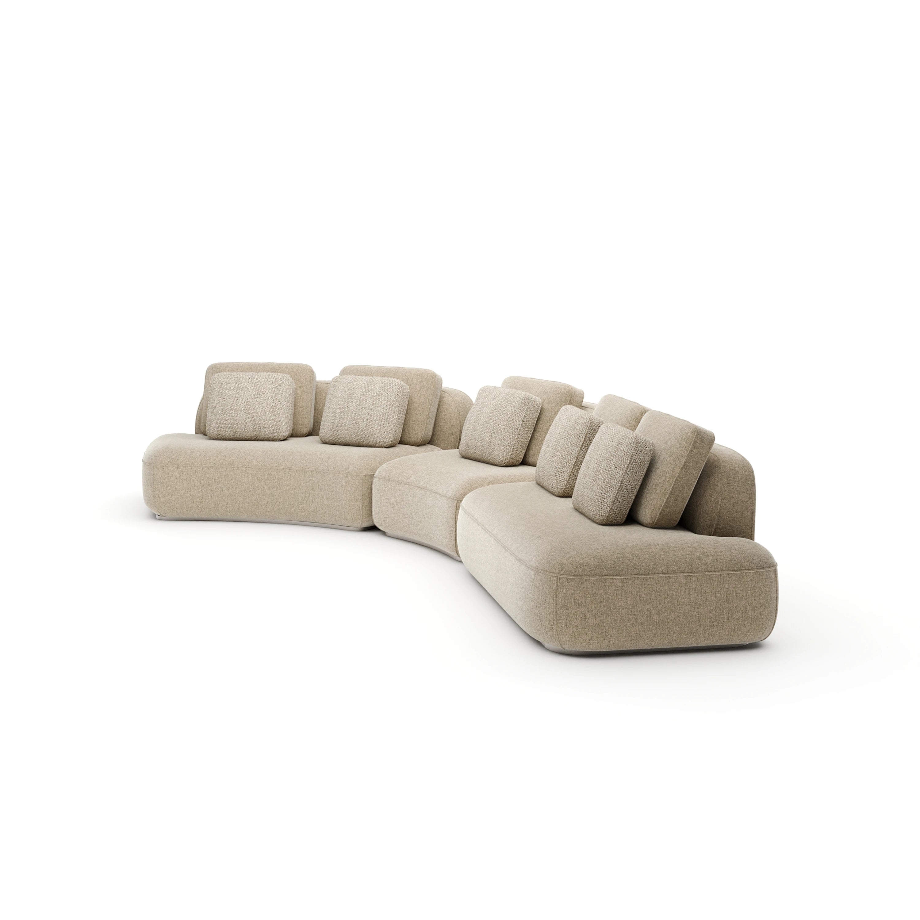 Sasso 3Pc Curved Sofa - Oatmeal - 2nd angle