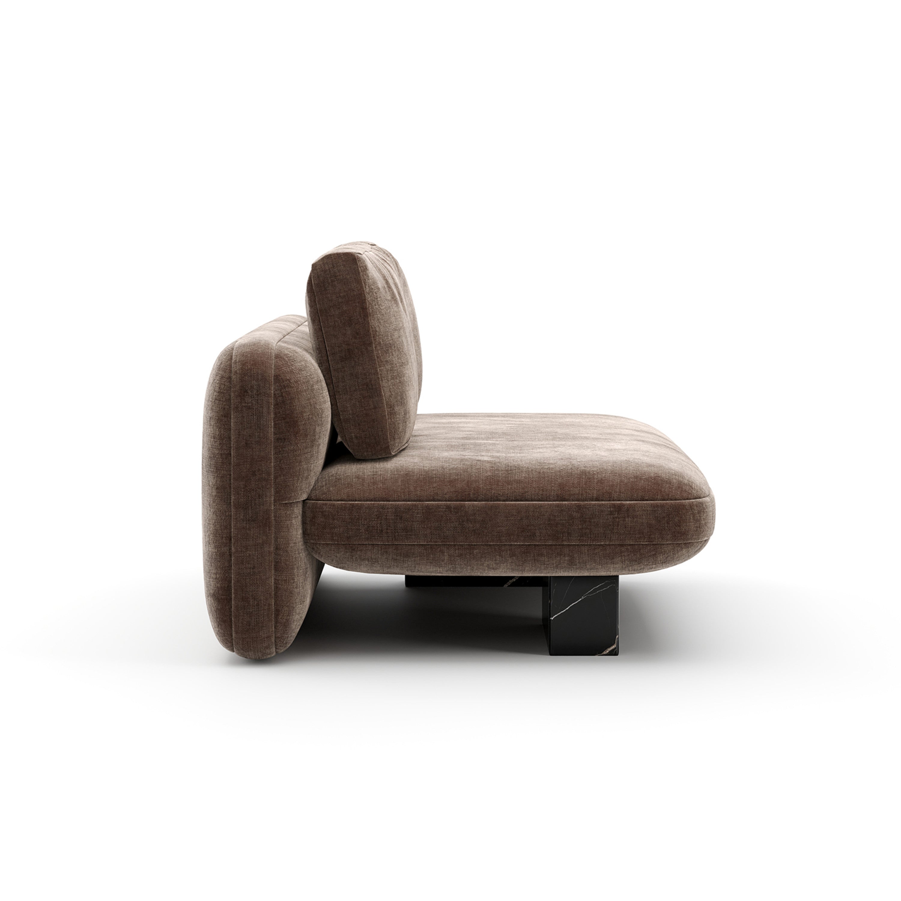 Overlap Armless Loveseat Dk Taupe - 2nd angle