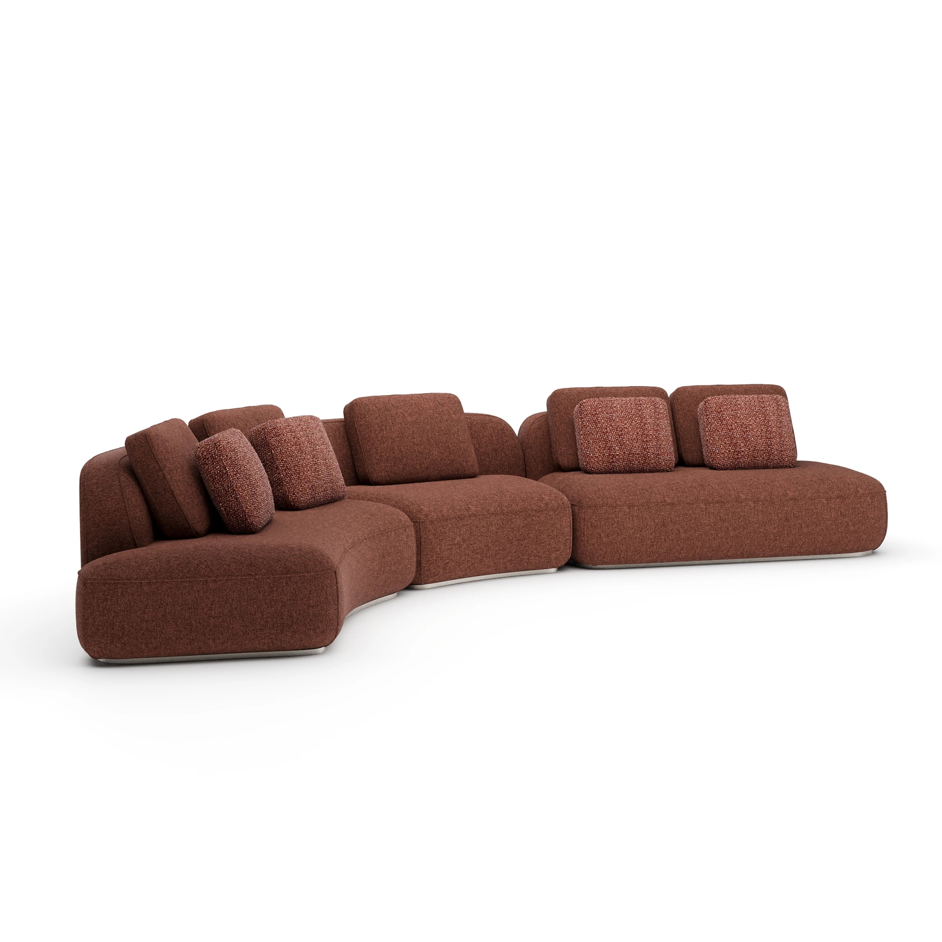 Sassc 3pc Curved Sofa - Saffron - primary image