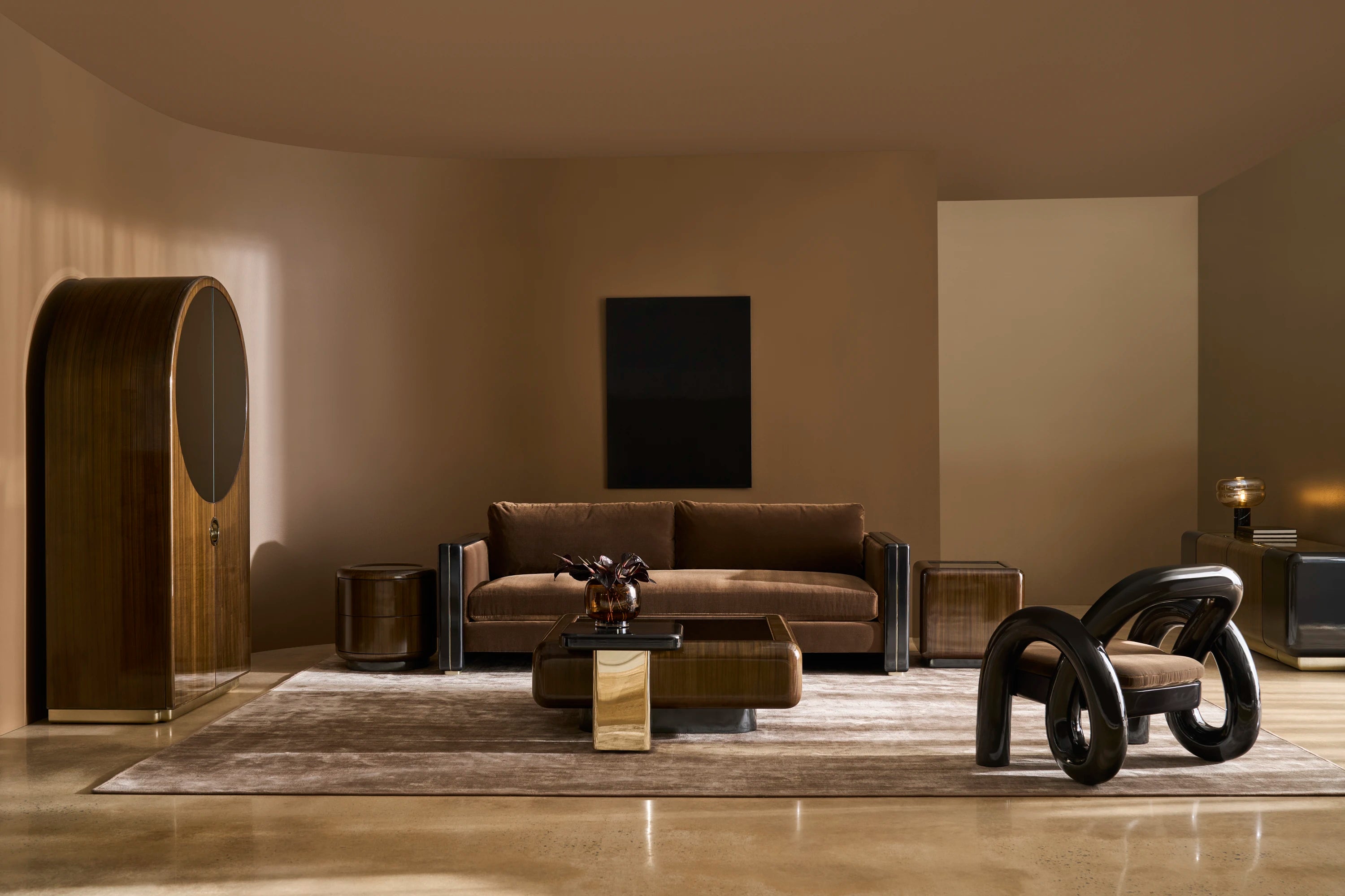 Gelee Sofa - Chocolate in room - angle 1