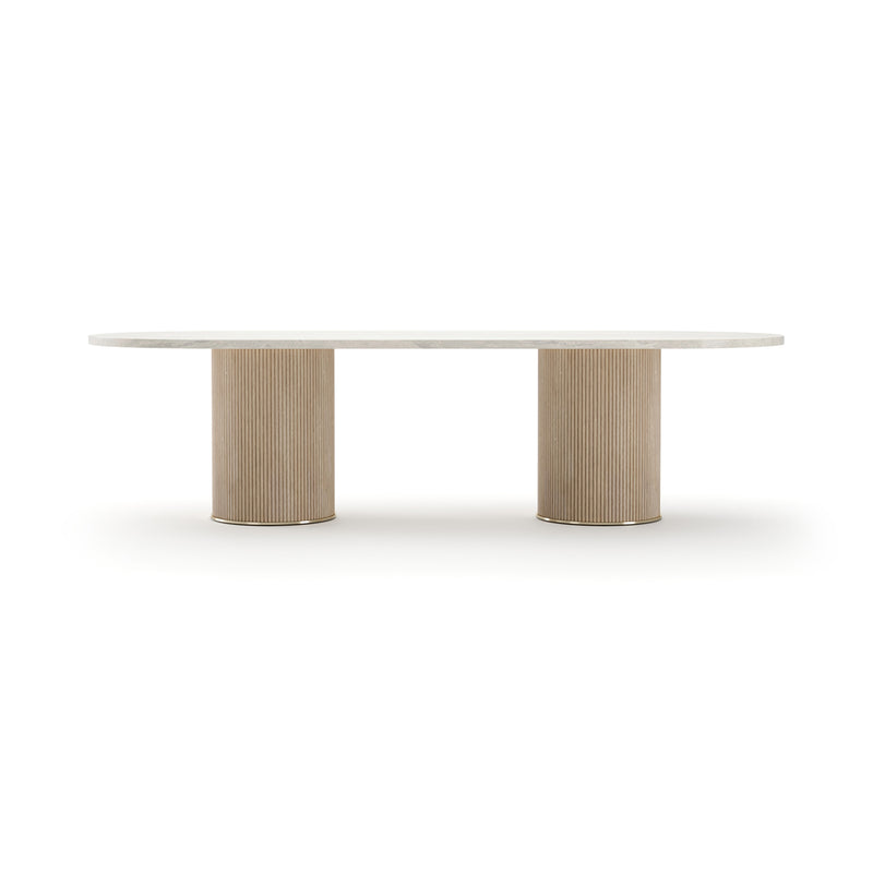 Rhythm  Oval Stone Top Dining Tbl