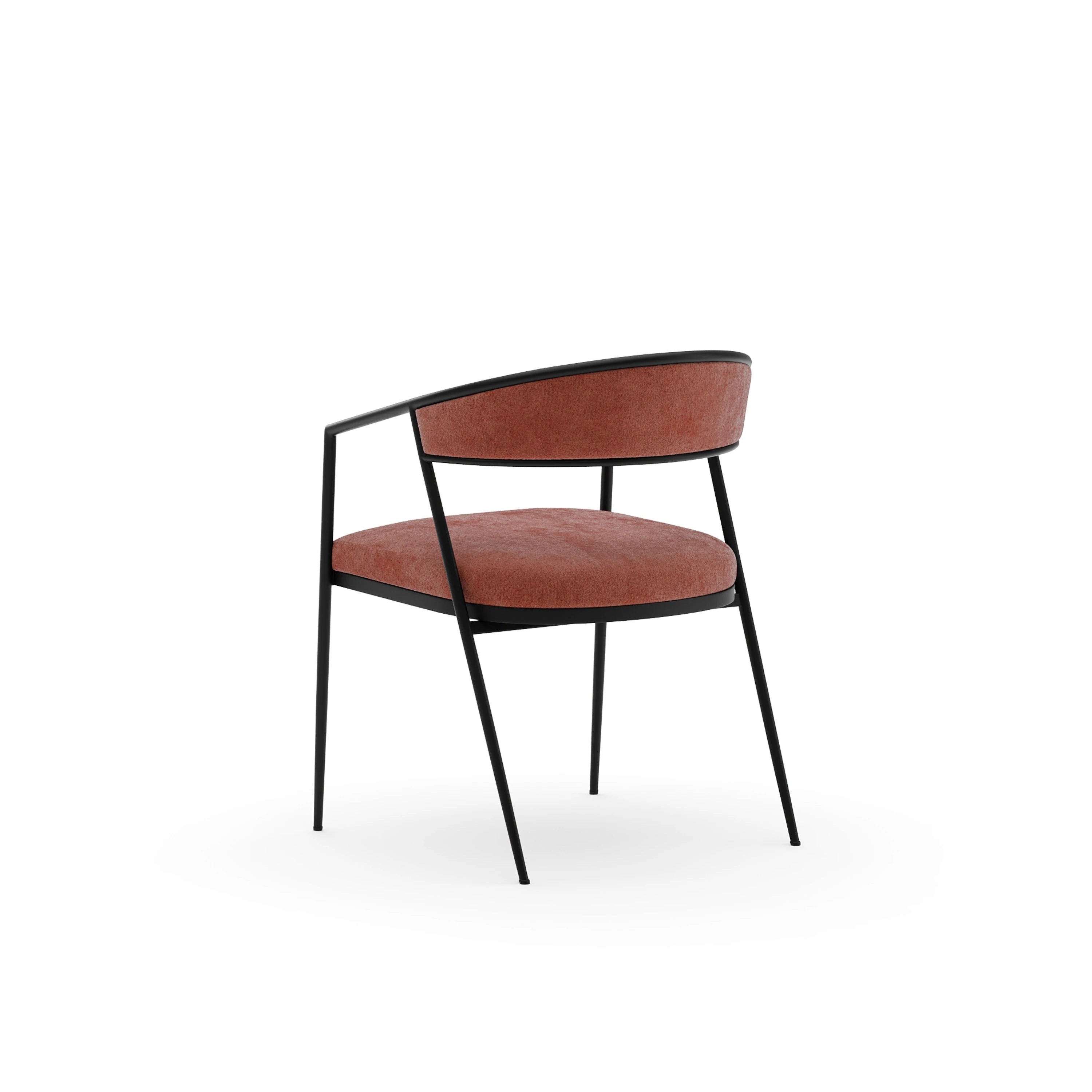Dario Chocolate Arm Chair - Rouge - 3rd angle