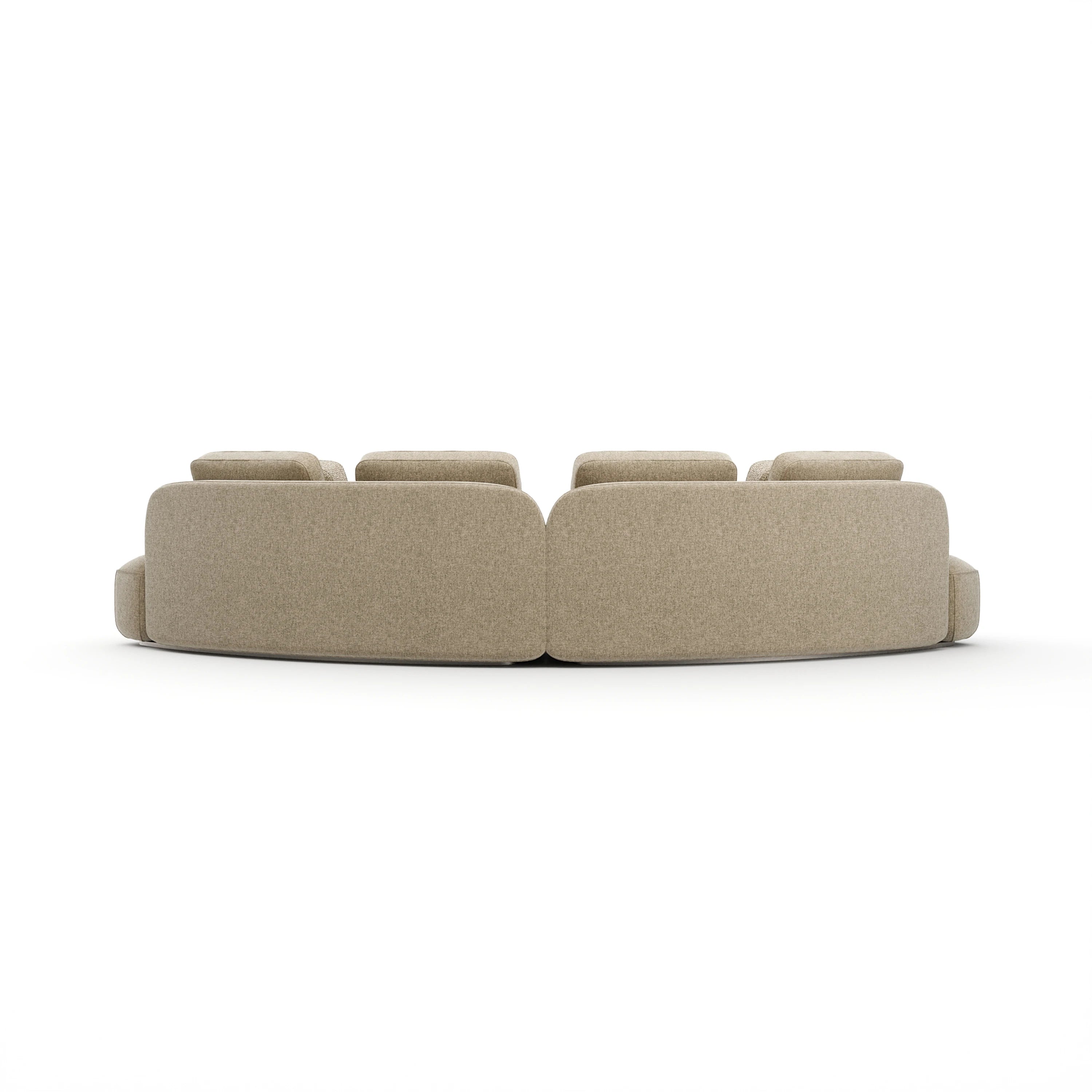 Sasso 2Pc Curved Sofa - Oatmeal - 3rd angle