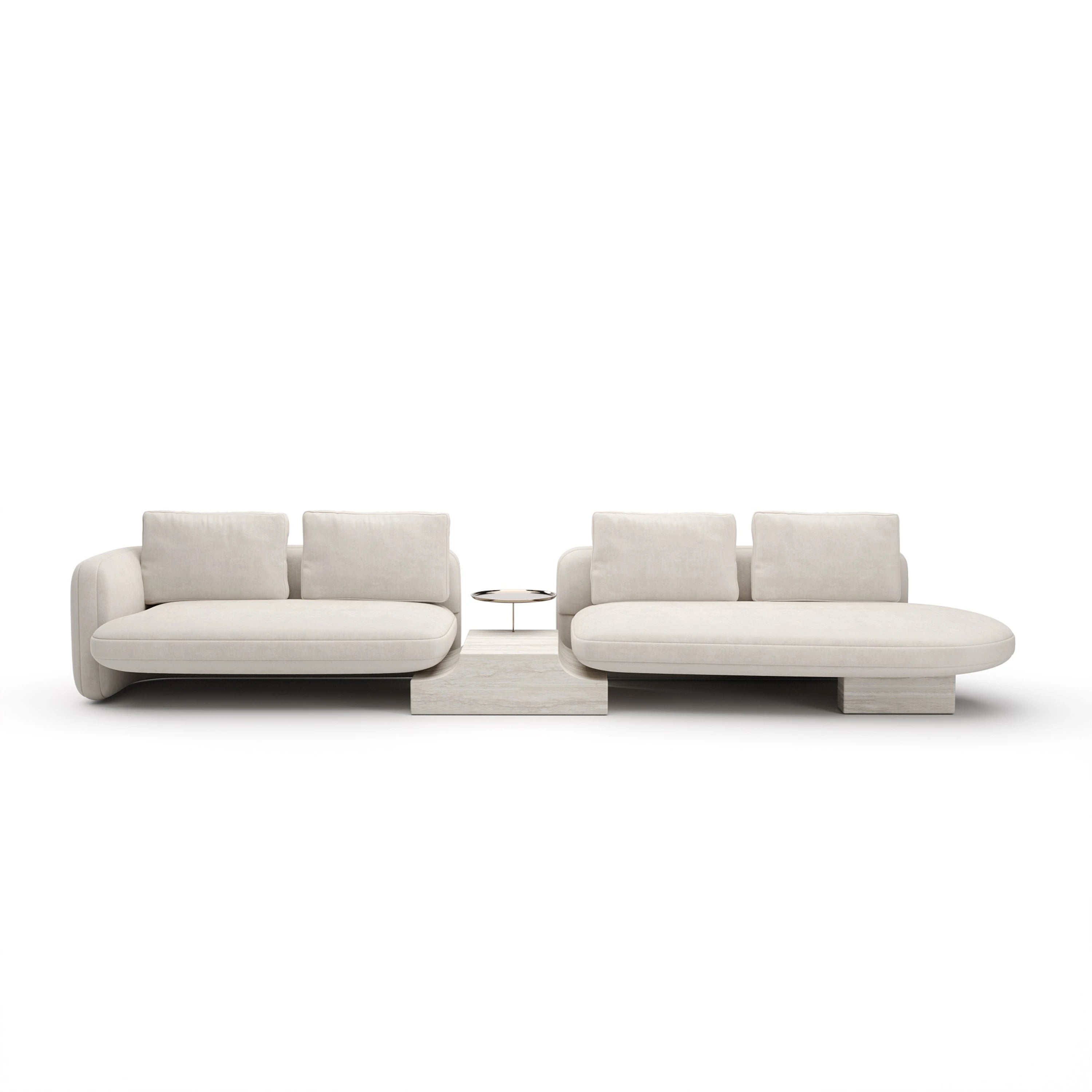 Overlap Right Bumper Sectional Ecru - primary image
