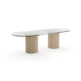 Rhythm Oval Glass Top Dining Table - main image