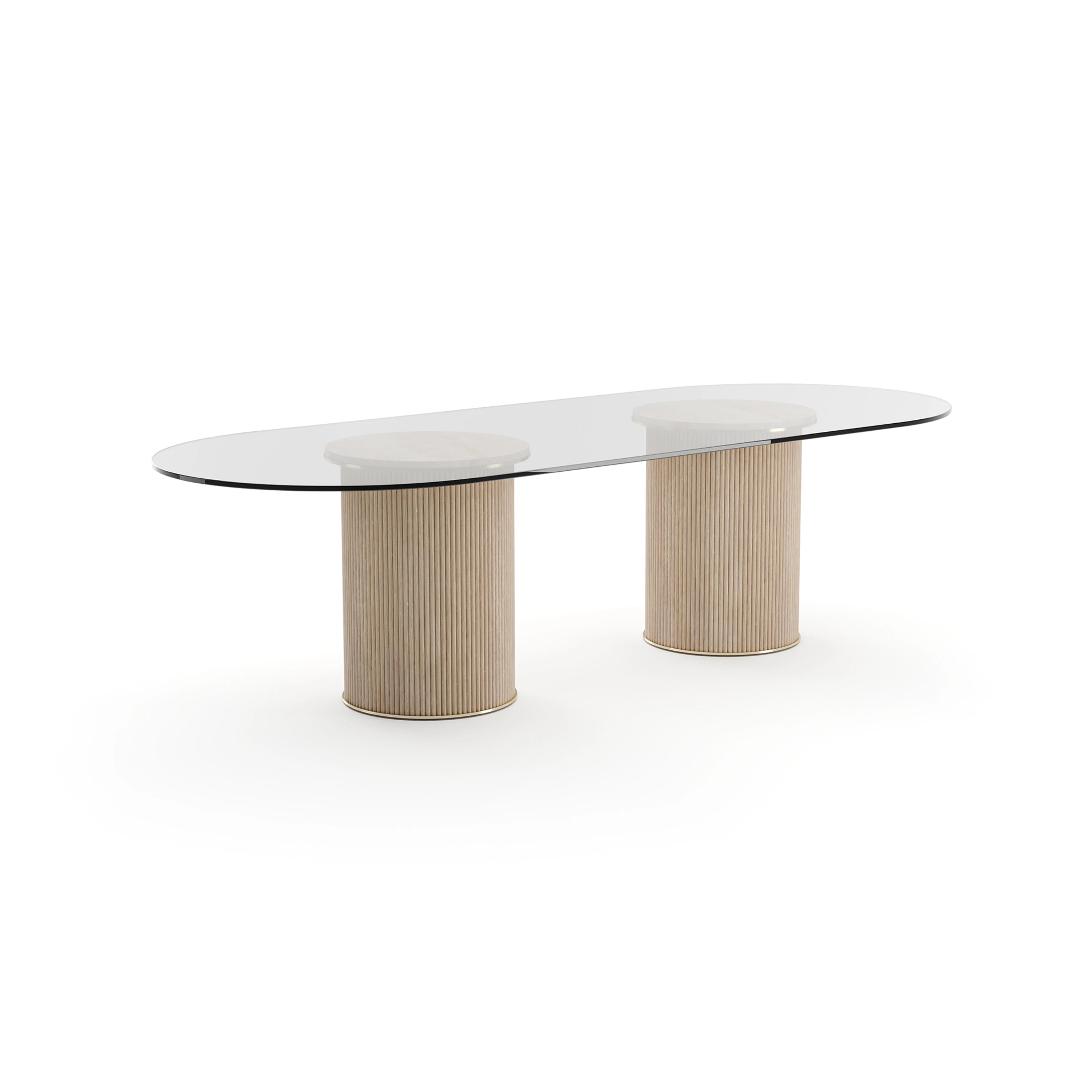 Rhythm Oval Glass Top Dining Table - main image
