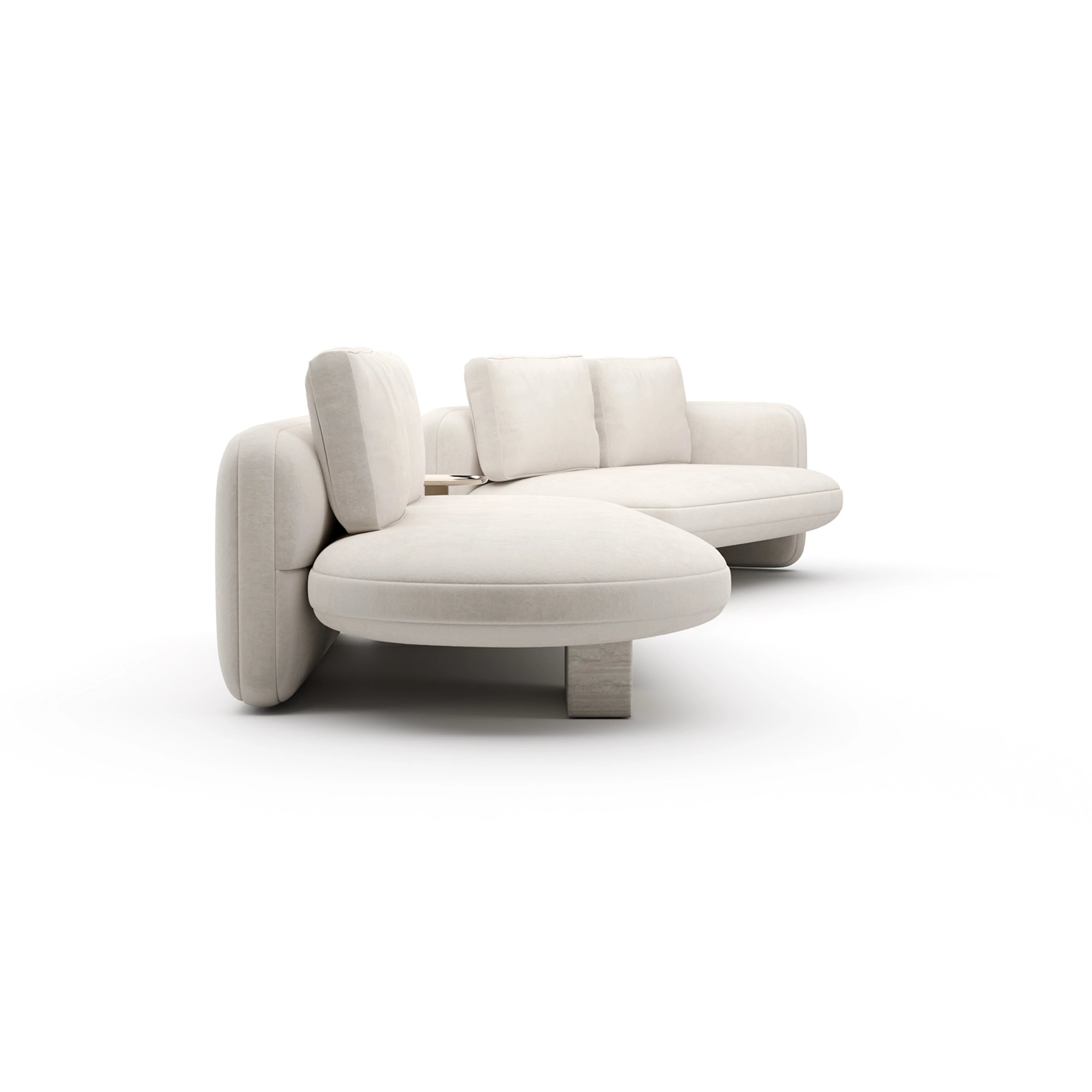 Overlap Left Bumper Sectional Ecru - 2nd angle