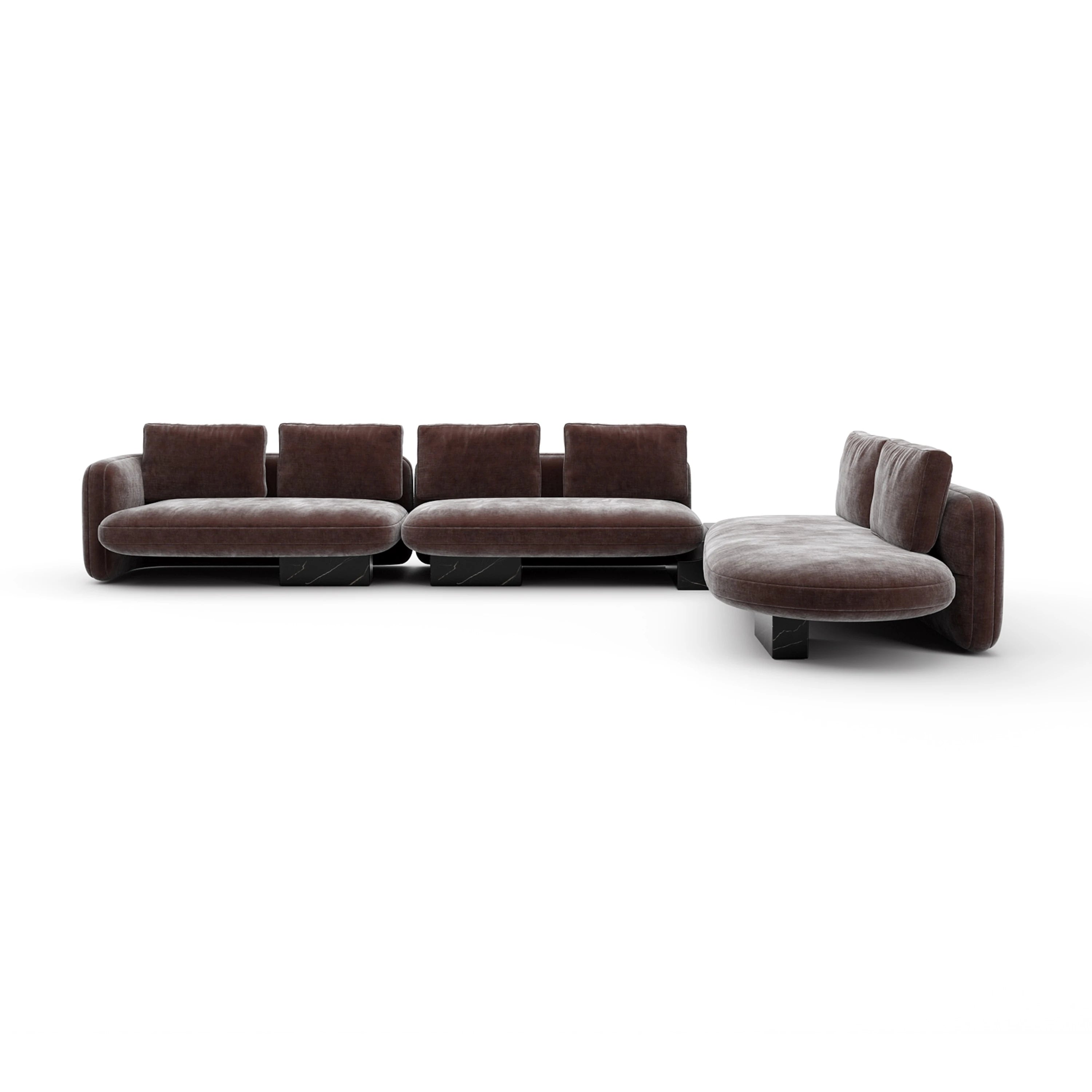 Overlap L Bumper Sectional Dk Taupe - primary image