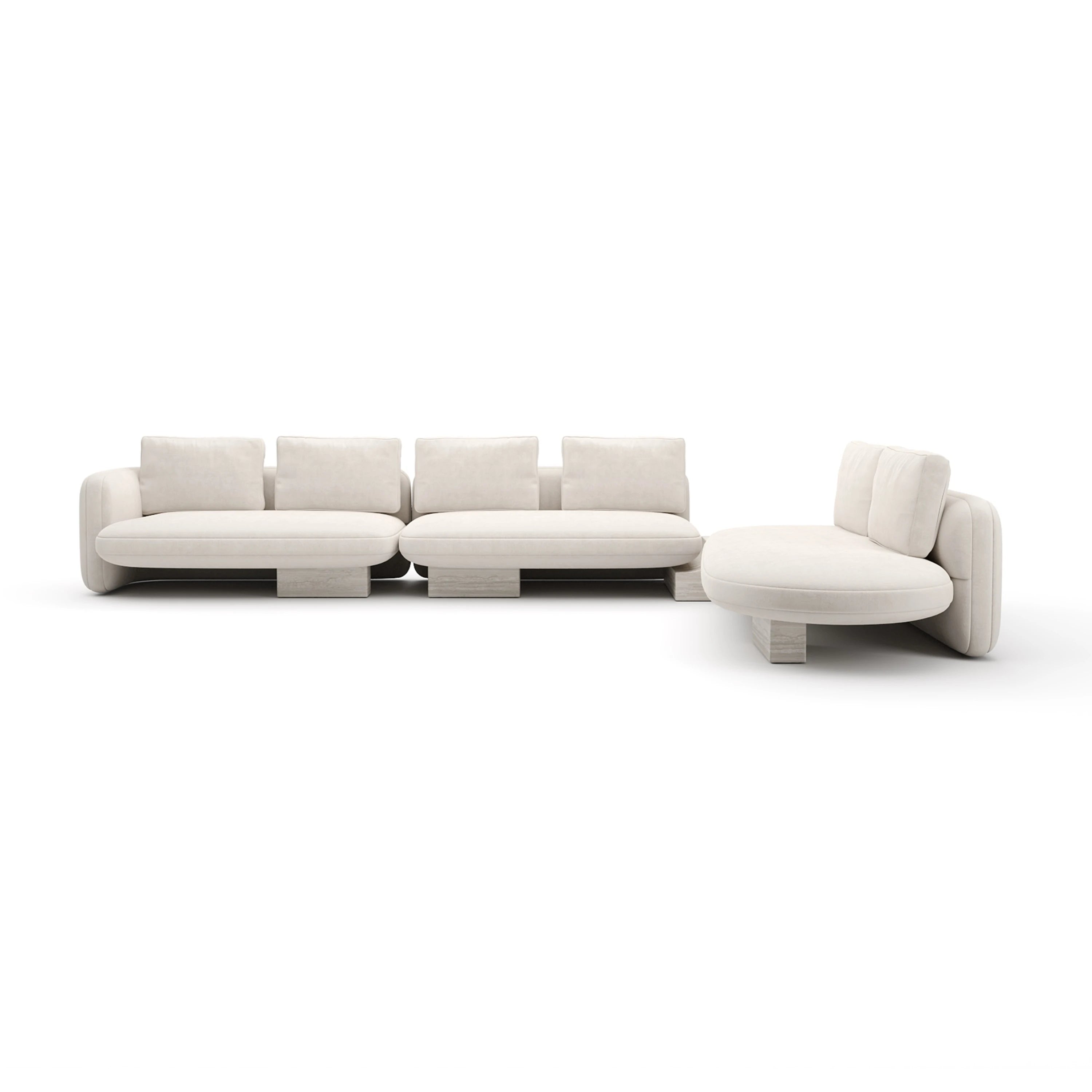 Overlap L Bumper Sectional Ecru - primary image