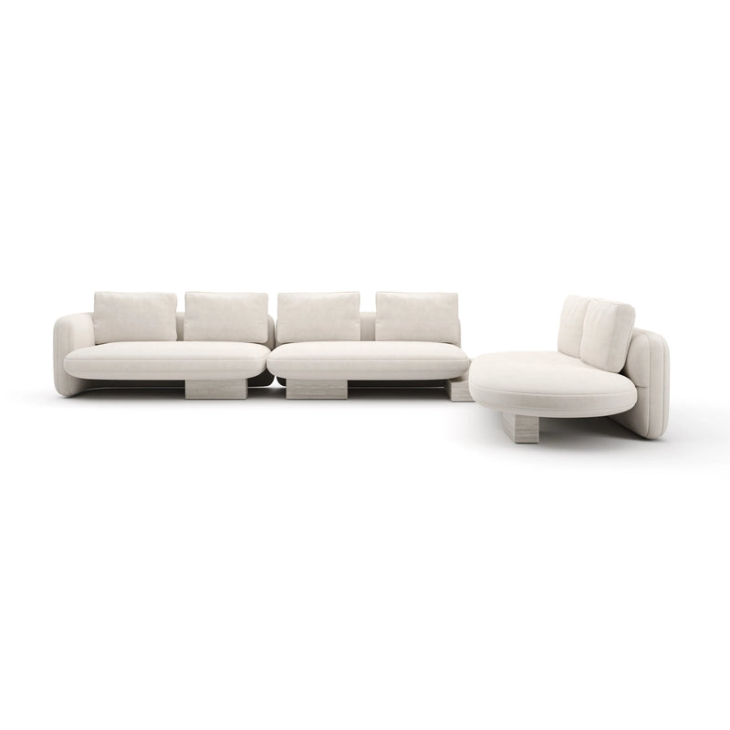 Overlap L Bumper Sectional Ecru