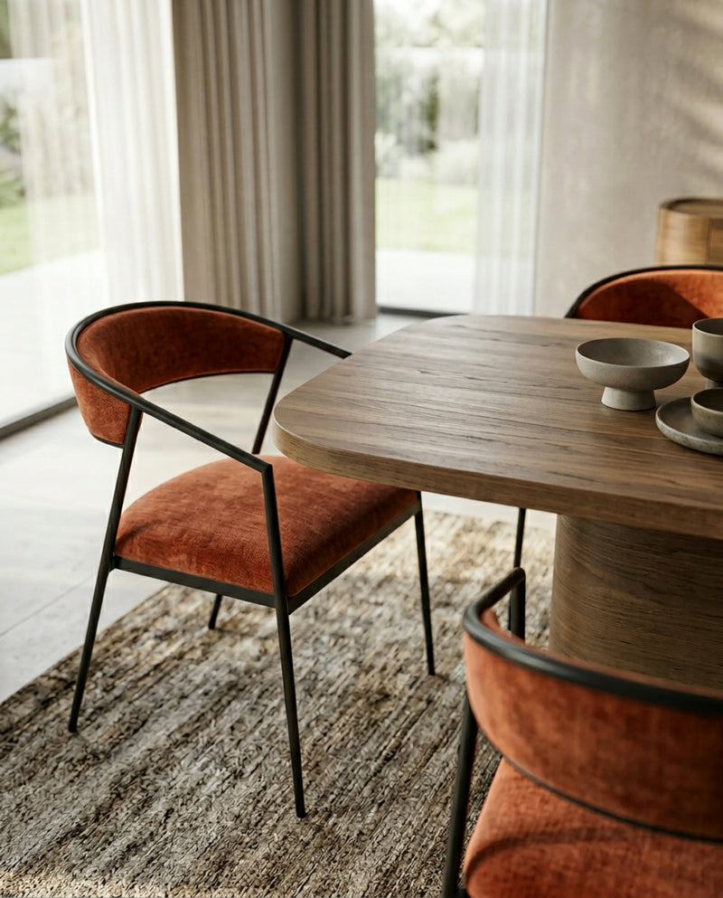 Dario Chocolate Arm Chair - Rouge
