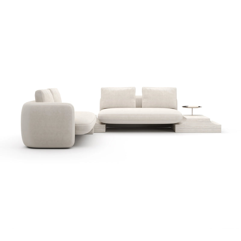 Overlap Wedge Sectional Ecru