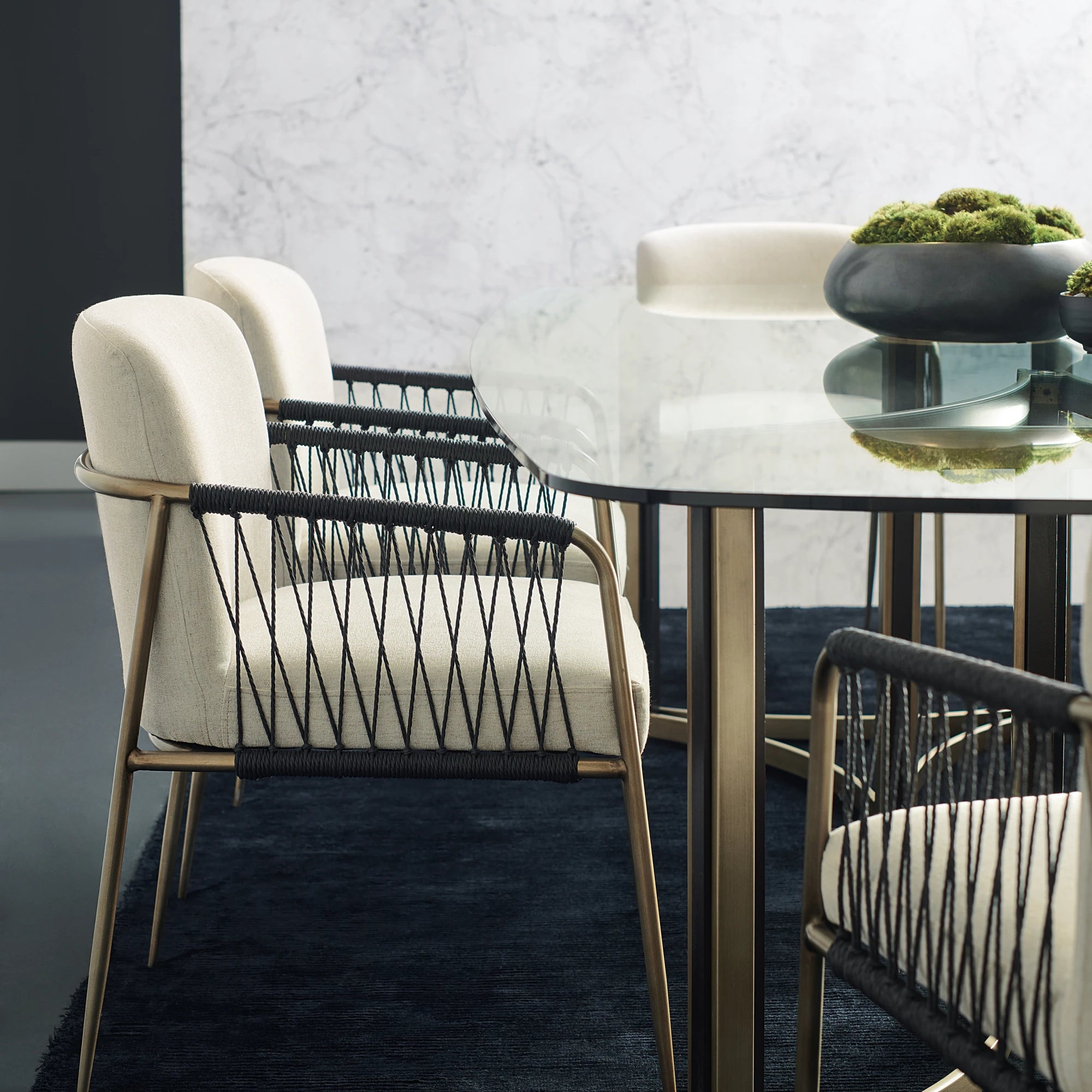 Remix Woven Dining Chair in room - angle 1