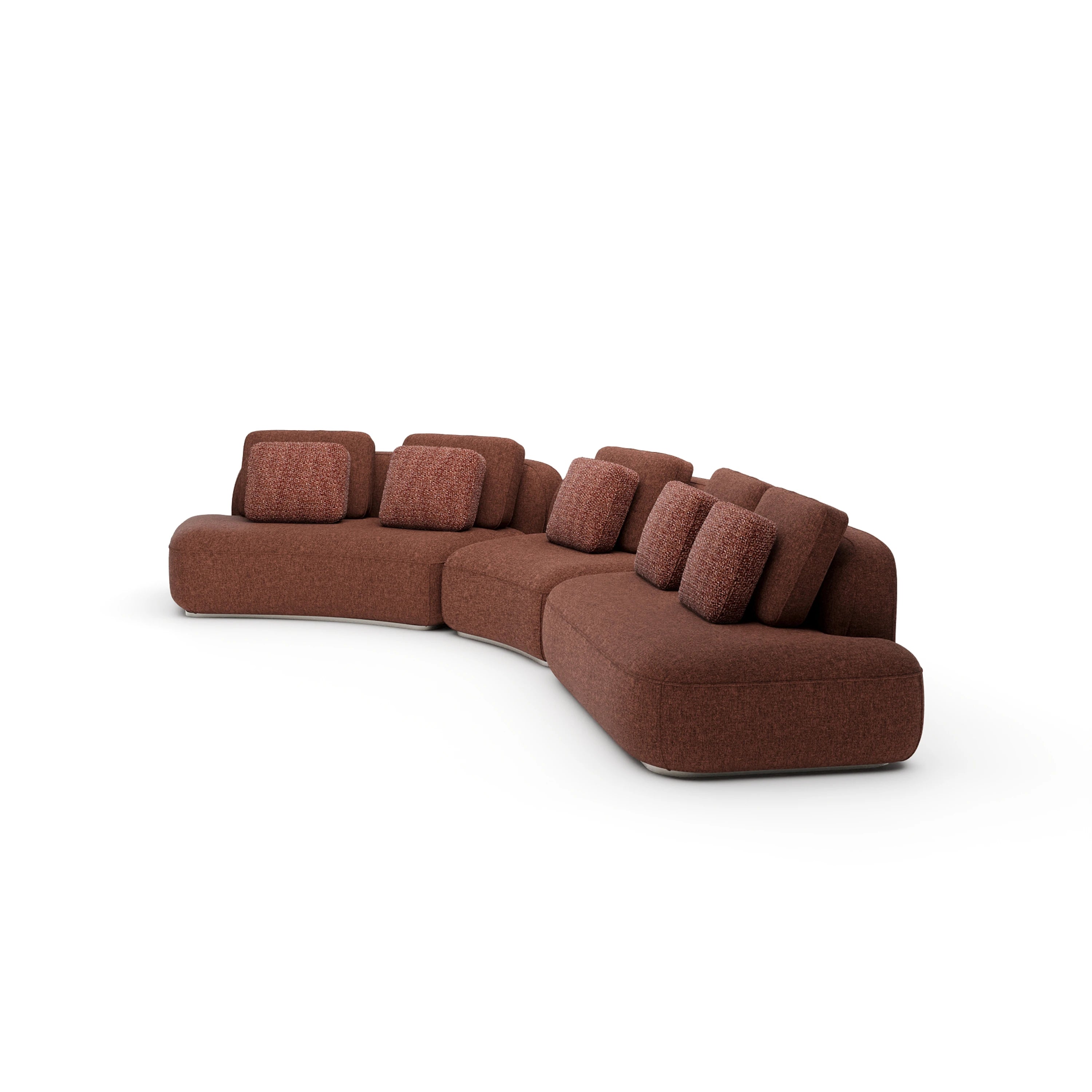 Sassc 3Pc Curved Sofa - Saffron - 2nd angle
