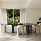 Overlap Rectangle Dining Table Dark in room - angle 1