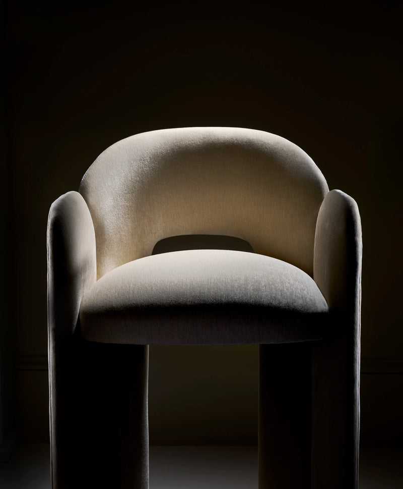 Overlap Bar Stool Ivory