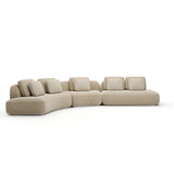 Sasso 3Pc Curved Sofa - Oatmeal - primary image