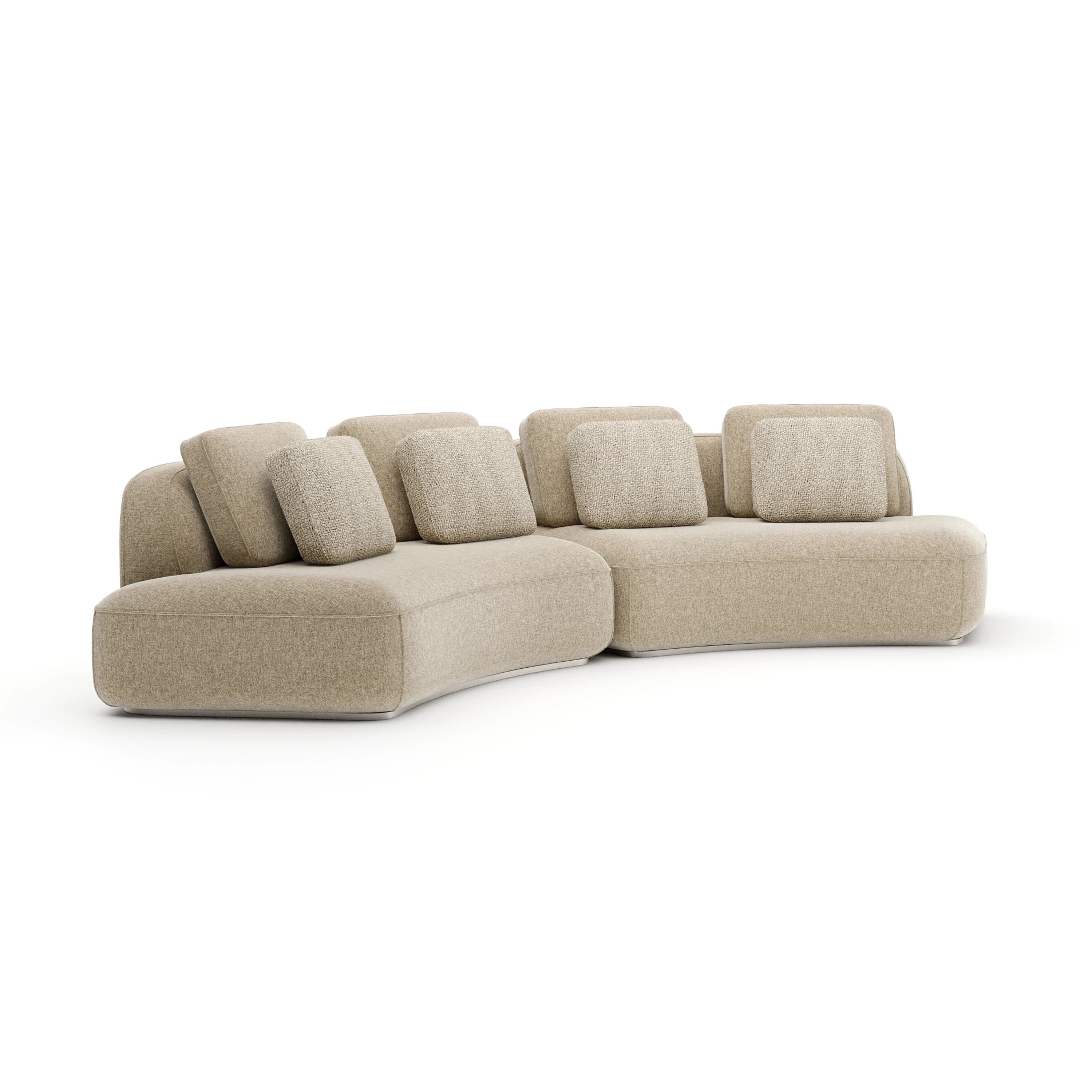 Sasso 2pc Curved  Sofa - Oatmeal - primary image