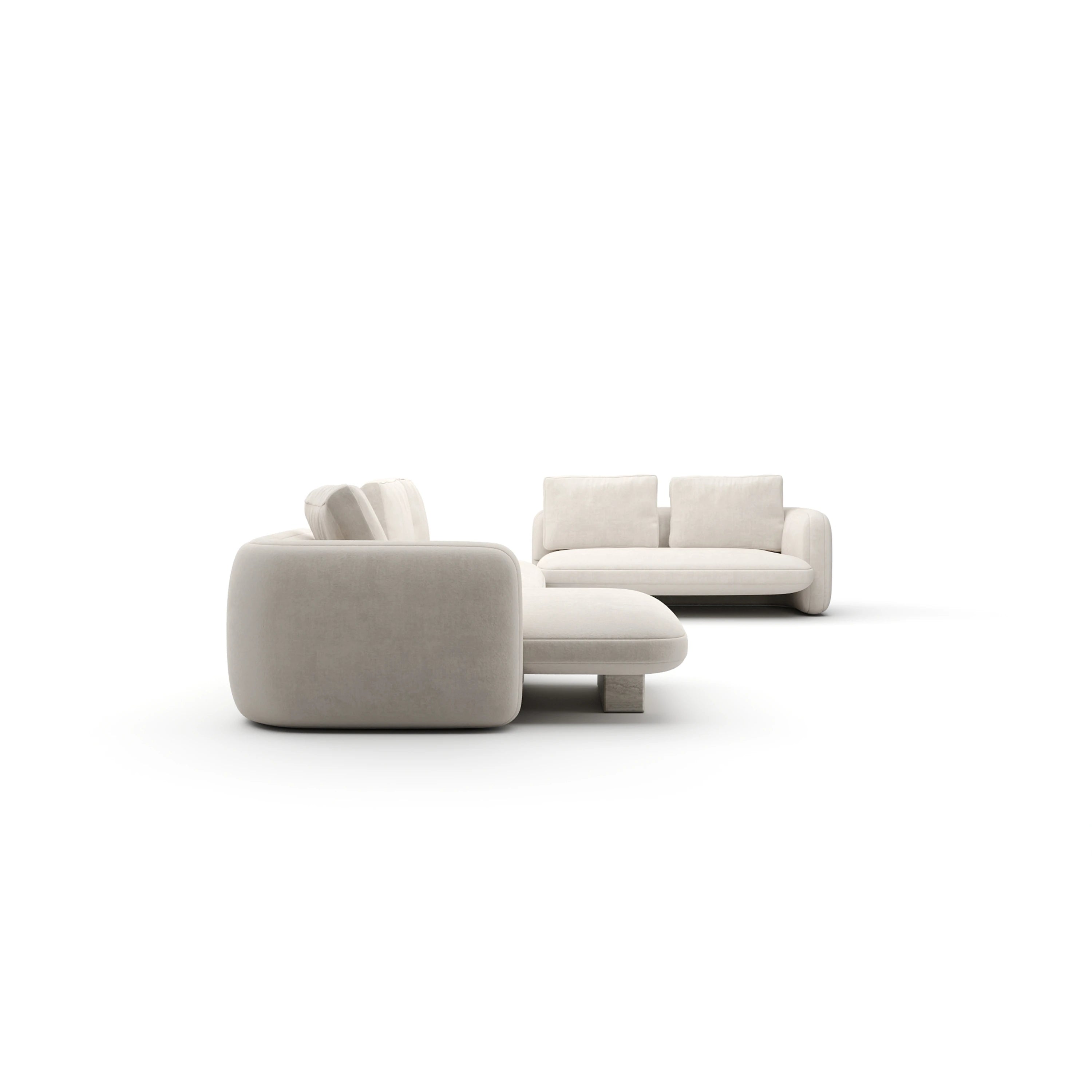 Overlap 5Pc Right Sectional Ecru - 2nd angle