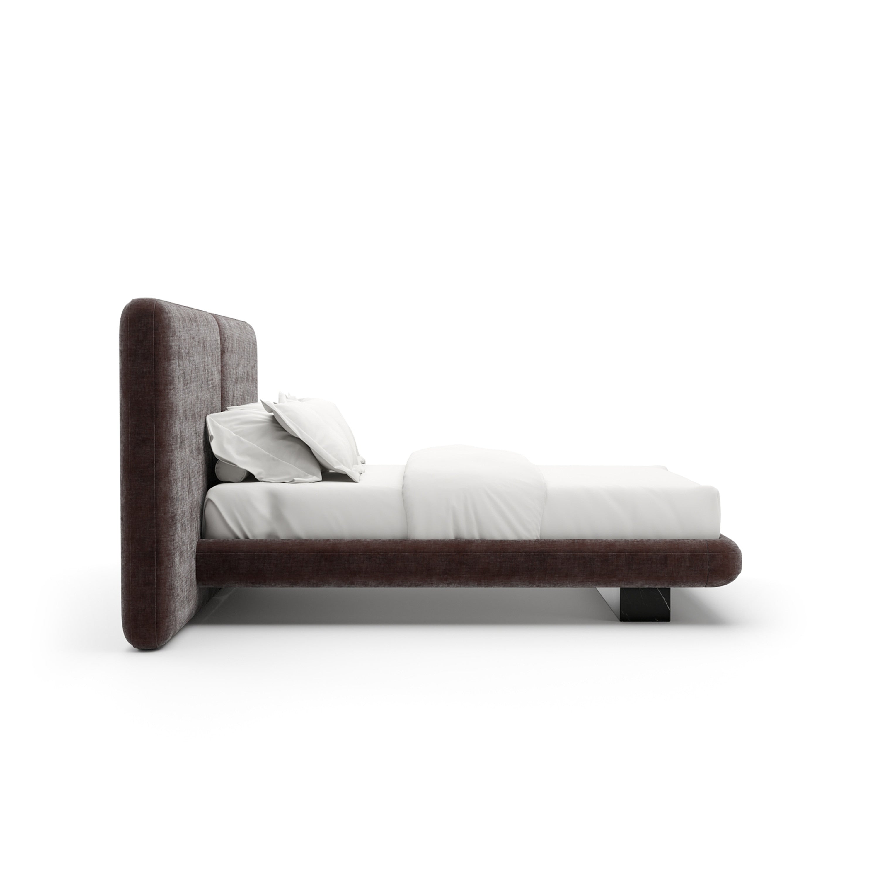Overlap Uph 2 Pnl Qn Bed Hb Dk Taupe - 2nd angle