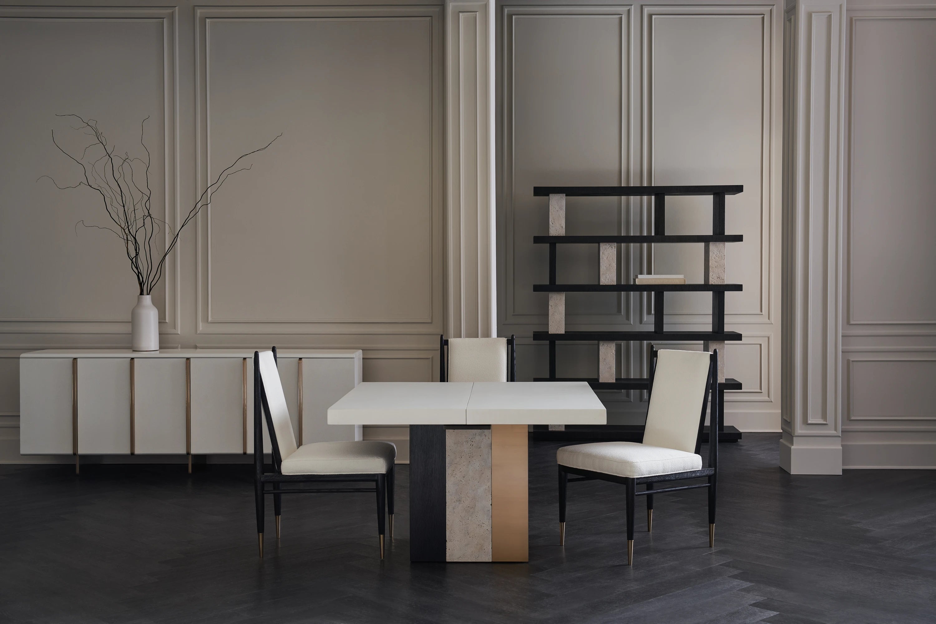 Unity Dark Dining Chair in room - angle 1