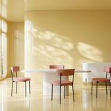 Atom Dining Table - Latte in room - angle 3.0