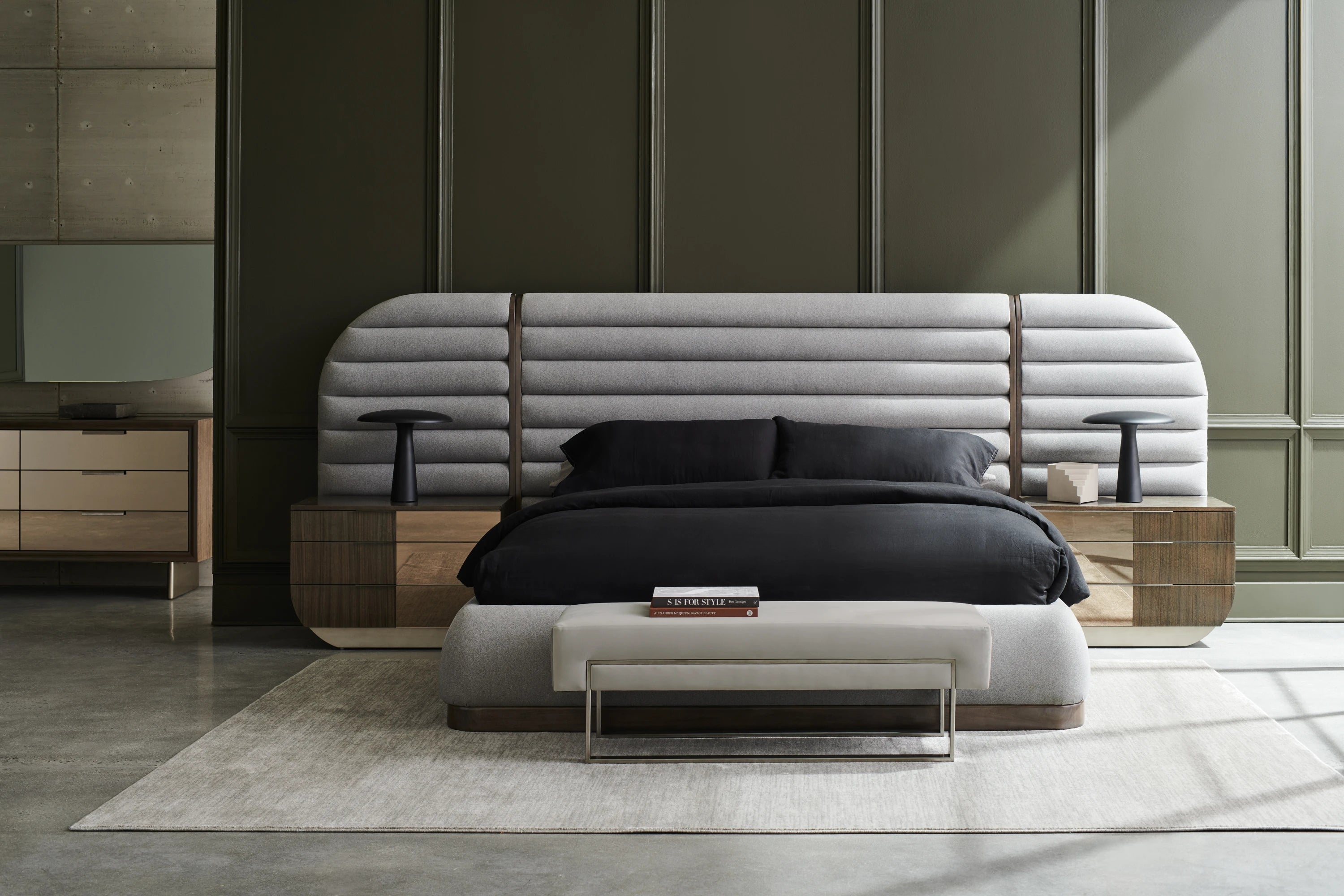 La Moda Uph Bed Side Panels in room - angle 1