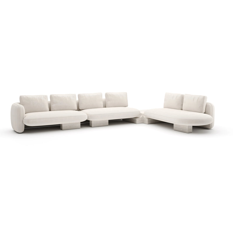 Overlap L Bumper Sectional Ecru