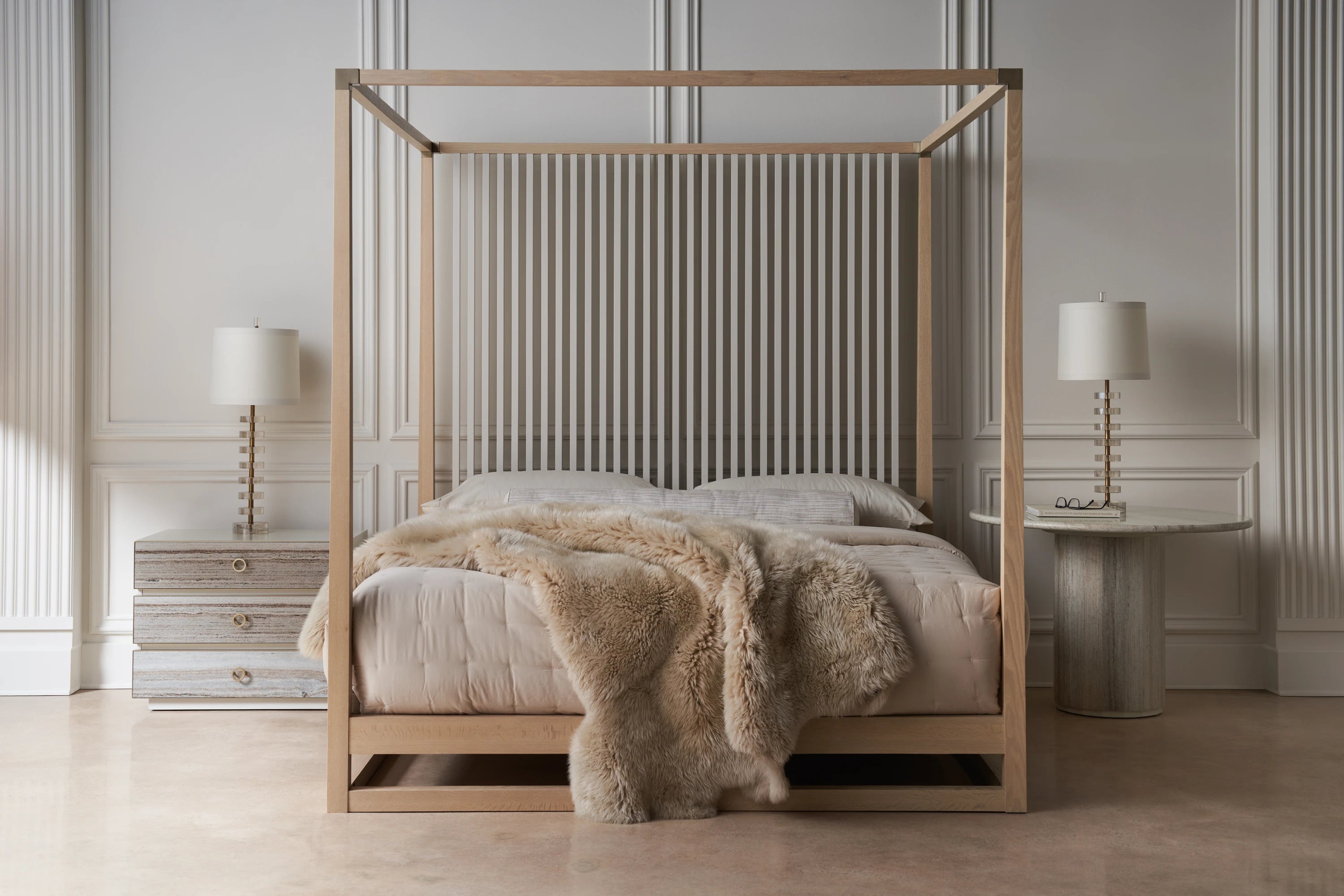 Pinstripe Light Bed - King in room - angle 1