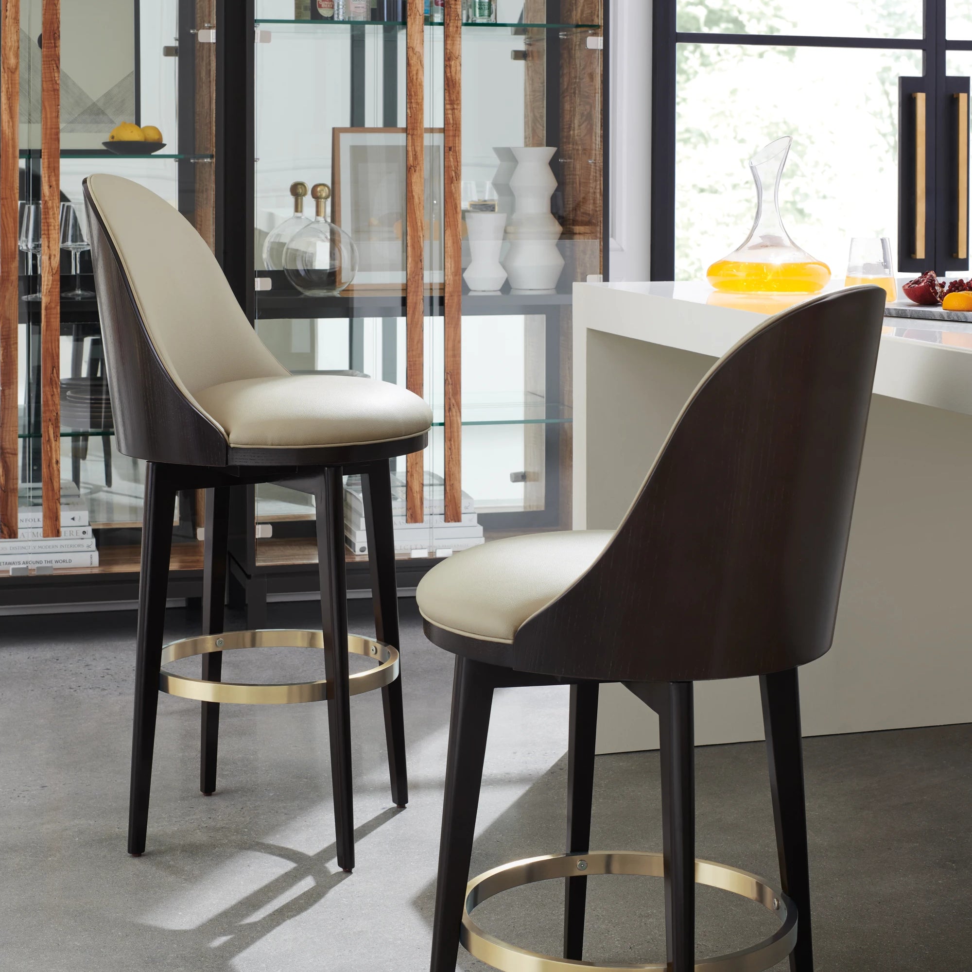 Another Round Bar Stool in room - angle 1