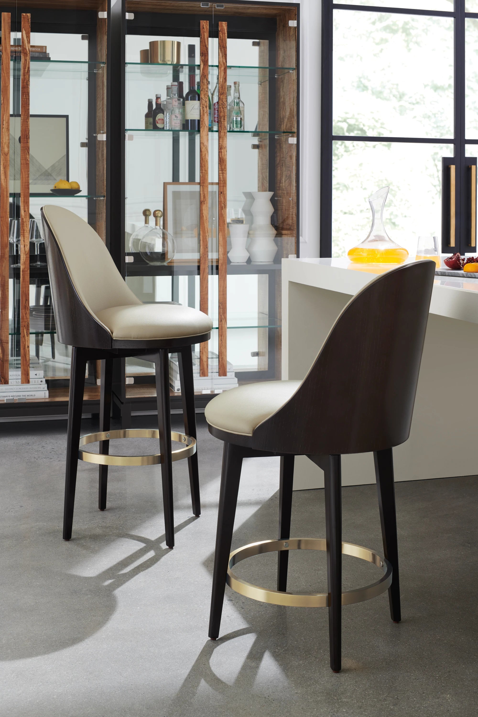 Another Round Bar Stool in room - angle 1