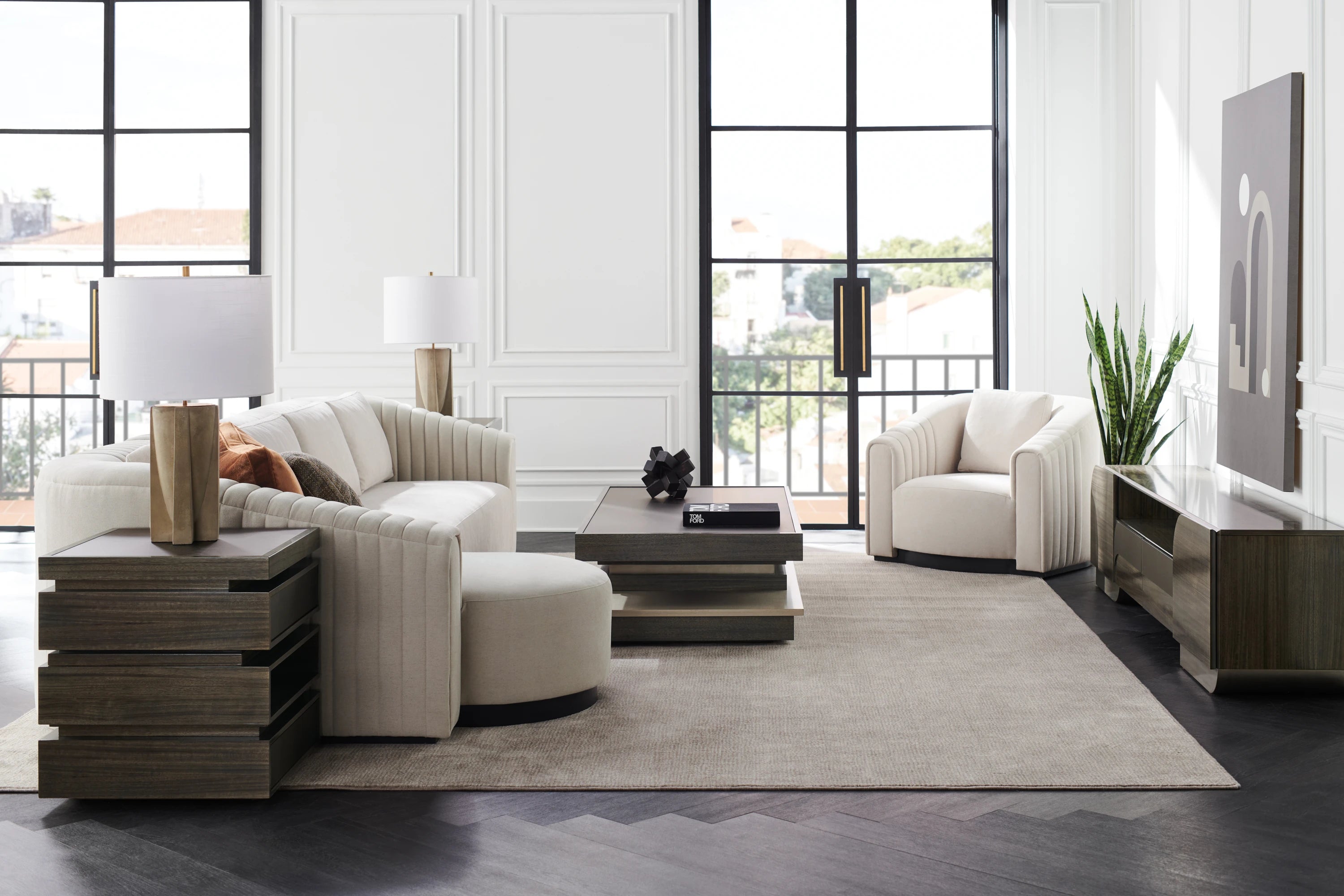La Moda End Table in room - angle 1