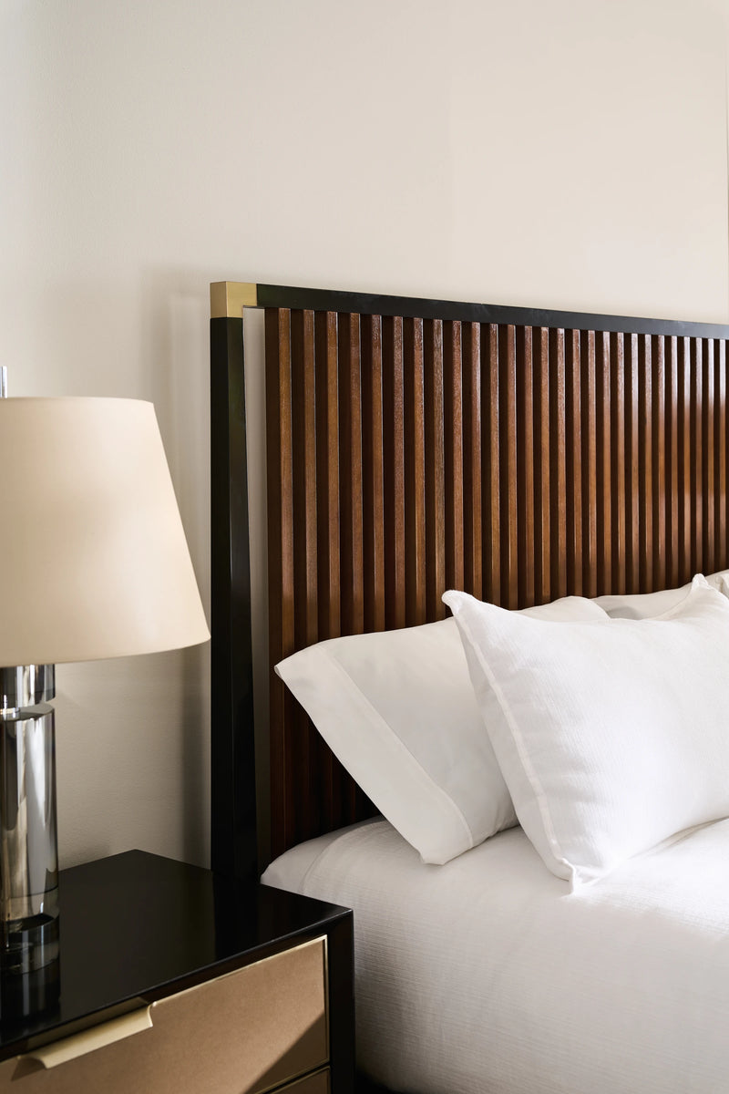 Pinstripe Slatted Bed Dark - Kg