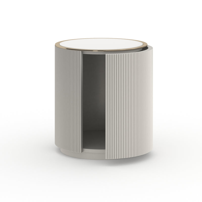 Love Round End Table - Matte Pearl